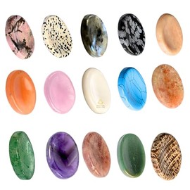 Anaya Agate Pack of 12 Worry Stones Bulk Set – Wholesale Bulk Crystal Thumb Worry Stone for Anguish, Stress – Relaxing & Soothing Balance Stones for Meditation – Healing Stone & Crystal for Women, Men