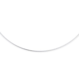 Basic Simple Thin Slider Omega Cubetto Chain Snake Choker Flex Collar Necklace For Women .925 Silver Sterling Add Pendant 16 Inch
