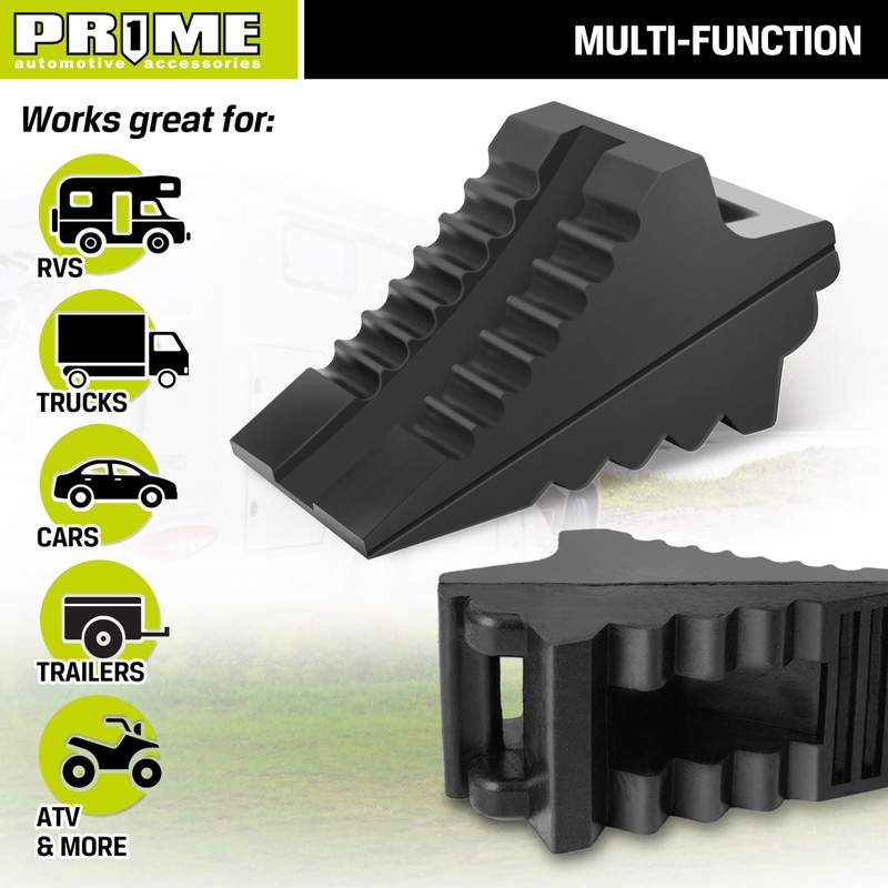 Prime 1 PR1ME Heavy Duty Rubber Wheel Chocks, Rubber Tire