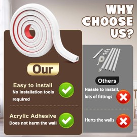 UOMTFAI Wall Cord Hider 196 Inch, Self Adhesive Cable Hider Cord Cover for Wires, Flexible Wire Cover Cable Raceway for Cord Management W0.59 H0.39in White