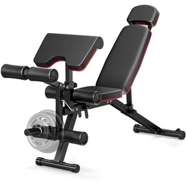Bearbro 10 Positions Adjustable Weight Bench Workout Bench for Home Gym,Olympic Weight Bench Press for Full Body Workout 900lbs - Color: Black