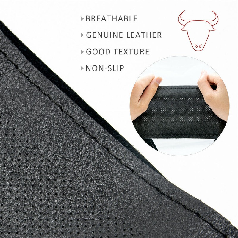 Unbranded DIY Car Steering Wheel Cover Needle Thread Anti-slip Black