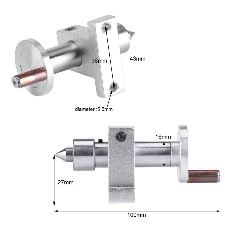 Tornio Mini Contrapunto Para Torno,Torno Metal,Contrapunto de Torno,Mandril de Mini