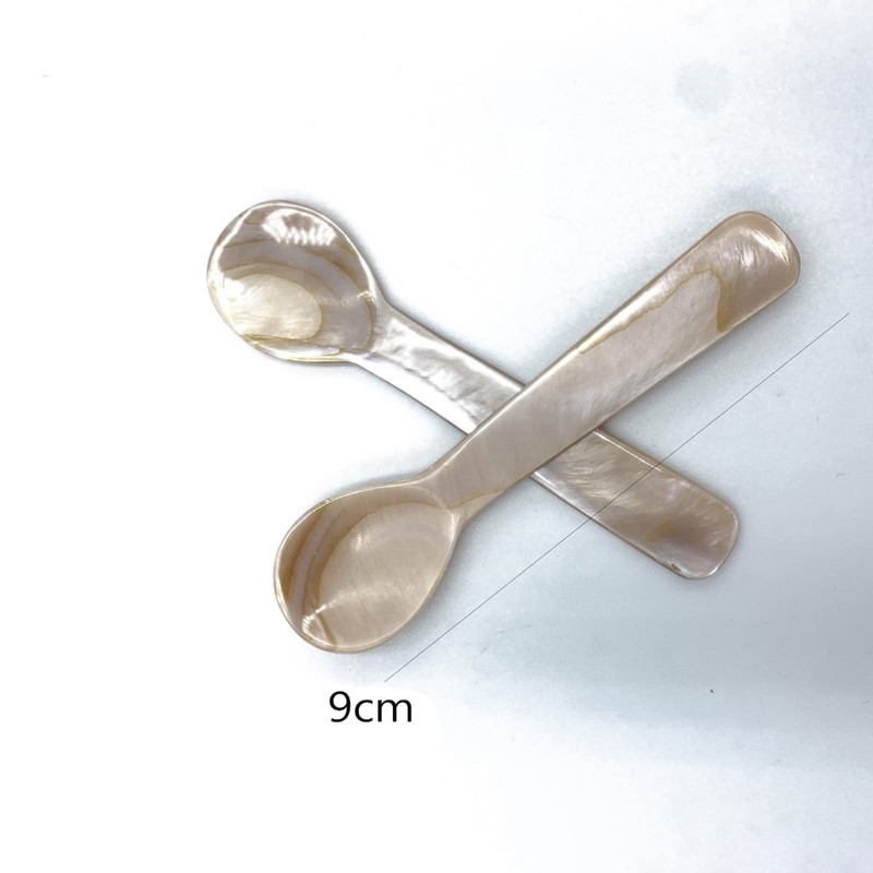 Pack of 2 Handmade Caviar Spoons Nut of Perle MOP