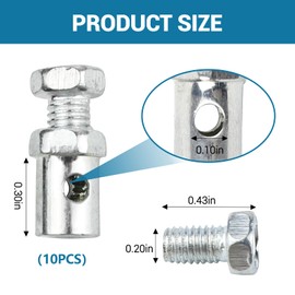 Wuyaoyao 10PCS 1/8" Universal Throttle Cable Ends, Clutch Brake Throttle Cable Ends Stops Repair Kit Parts, for Motorcycle Go Kart Motorized Bike Bicycle Lawn Mower Tractor Scooter (10 PCS)