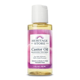 HERITAGE STORE Castor Oil Nourishing Hair Treatment - Deep Hydration for Healthy Hair Care, Skin Care, Eyelashes and Brows, Castor Oil Packs - Cold Pressed, Hexane Free, Vegan, 60-Day Guarantee, 2oz