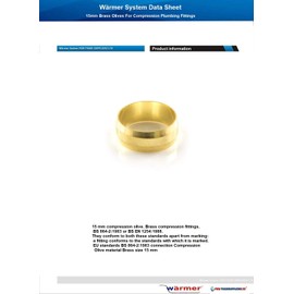 15mm Brass Olives for Compression Plumbing Fittings (10-15-20-25-50-100 Pack) (10)