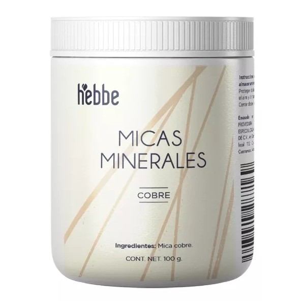 Hebbe Cosmetics Mica Mineral Cosmetica Pigmento 1 Pza 100g Rosa Cobre Bronce