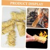IWOWHERO 50pcs Wooden Firelighters Carbon Wax Sticks Natural Igniters for