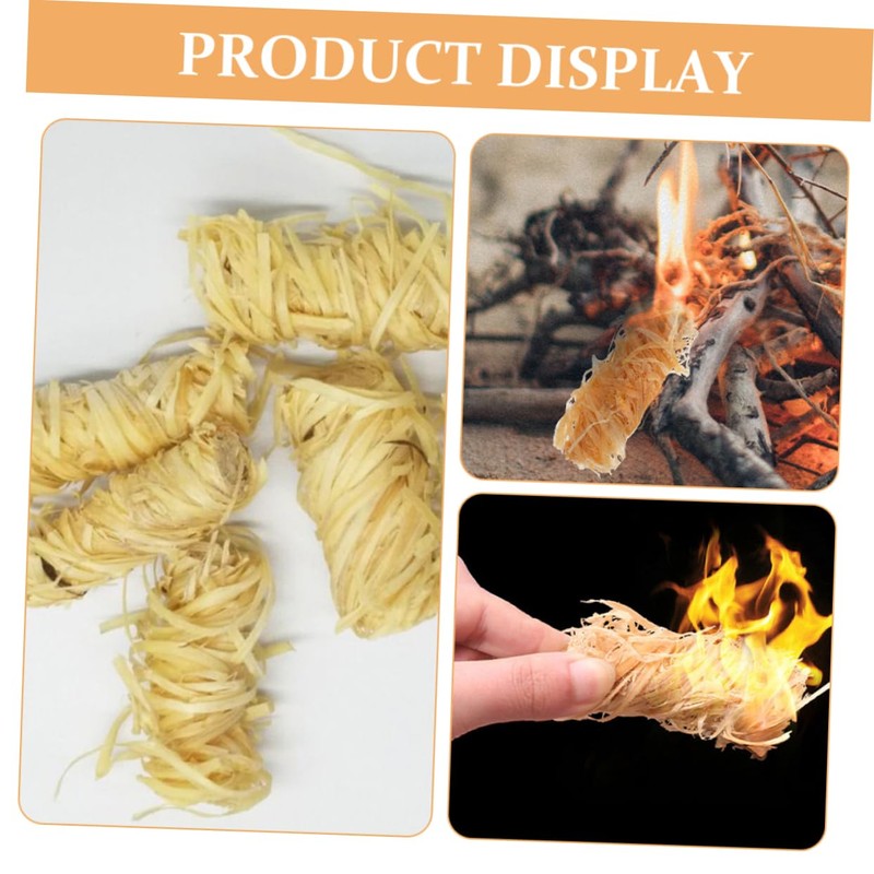 IWOWHERO 50pcs Wooden Firelighters Carbon Wax Sticks Natural Igniters for