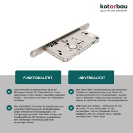 KOTARBAU® Toilet Mortice Lock 78 x 55 mm Door Lock for Toilets Bathroom DIN Right