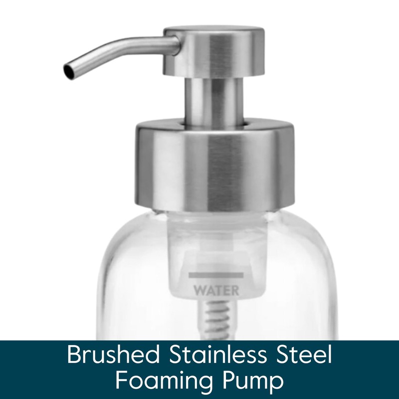 Grove Co. Foaming Soap Dispenser, 2 x Refillable Glass Bottles