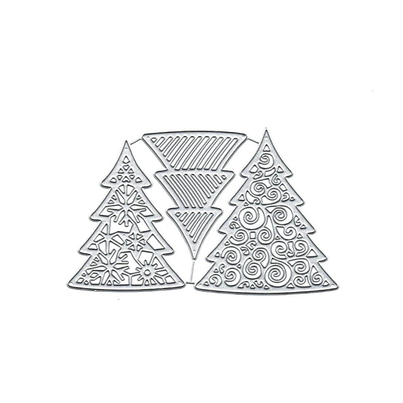 3Pcs Christmas Tree Dies Metal Die Cuts, 3Pcs Christmas Tree