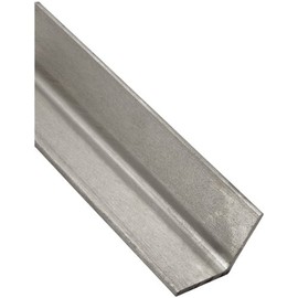 304 Stainless Steel Angle, Unpolished (Mill) Finish, Annealed, ASTM A276, Equal Leg Length, Rounded Corners, 2" Leg Lengths, 3/8" Wall Thickness, 24" Length, OnlineMetals