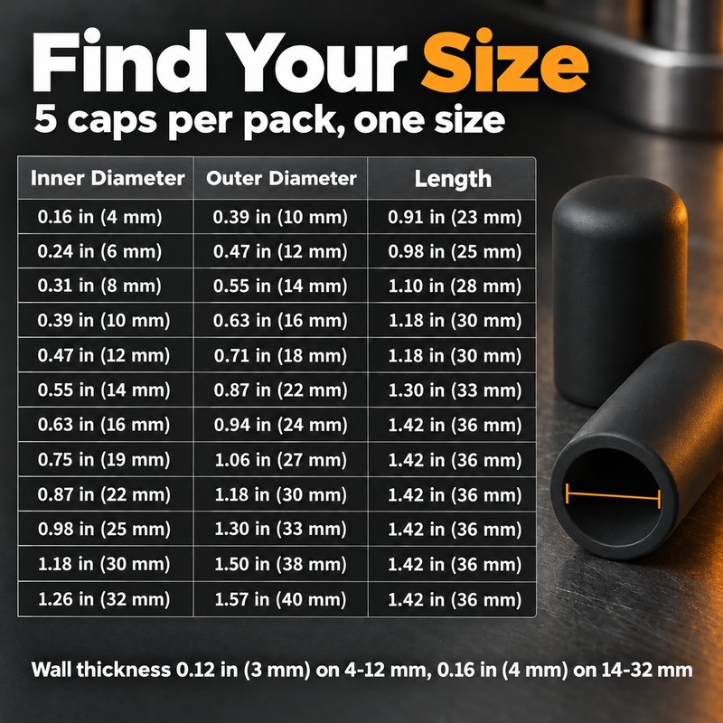 Silicone Vacuum Caps – 5-Pack Black Blanking Plugs for Engine