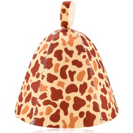 JaGely Sauna Hat Vaporarium Hat Sauna Wool Cap Russian Banya Cap for Men Women Bath Accessories, Leopard, One Size