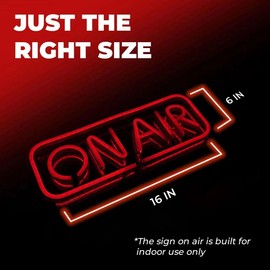 DMKYDM DMKYDM ON AIR Neon Signs, LED Studio Live Decorative Lights, Streaming Recording Sign, USB Connected, for Streamers Influencers Gamers Room Bar Club Home Party Decoration (Red)