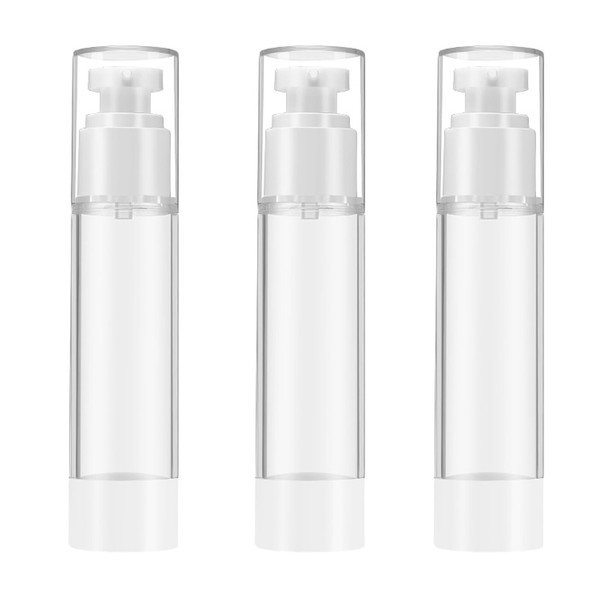 Qeuly 3 Pack Airless Pump Bottles 1 oz Travel Size