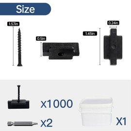 1000PCS Hidden Fasteners Deck Fastener Clip Universal Nylon Clips Decking Fasteners Preloaded T Clips for Installing Composite Deck Boards