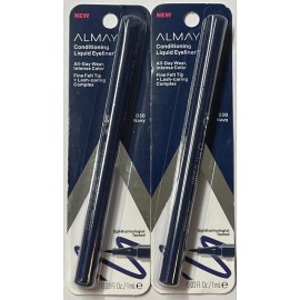 Almay All-Day Wear Conditioning Liquid Eyeliner, 030 Navy, 2 Pack