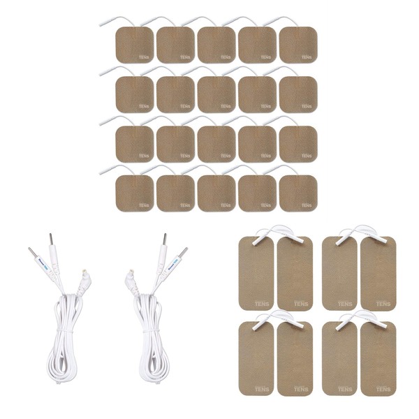 TENS 7000 Compatible Refresh Pack, Renew Your TENS 7000 with Premium Electrodes and Lead Wires, Discount TENS Brand (Refresh Pack)
