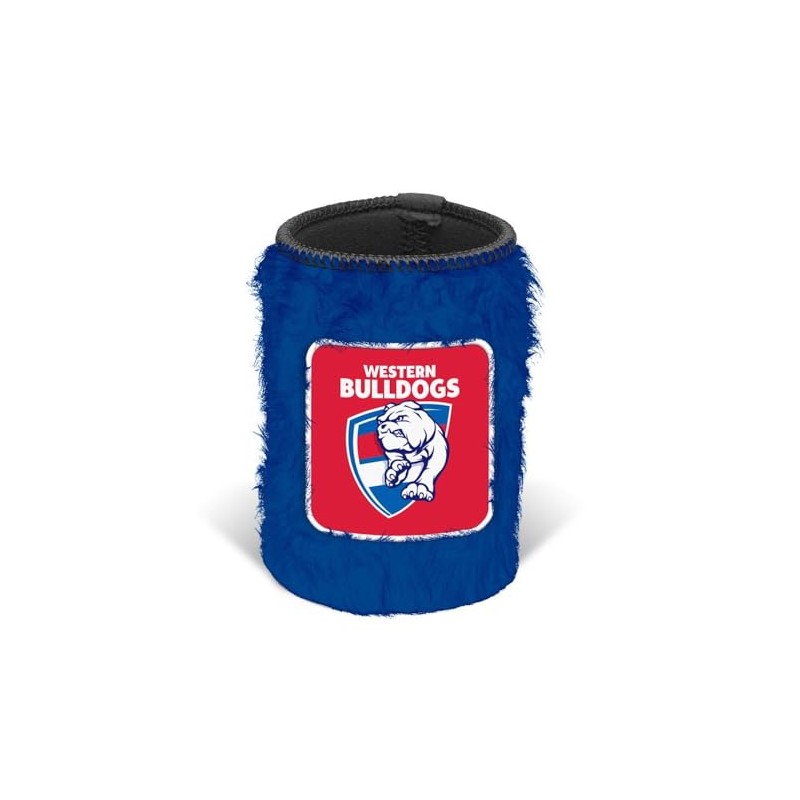 Western Bulldogs AFL Footy Fluffy Can Cooler Stubby Holder