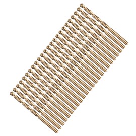 METALLIXITY Drill Bit (3/32") 24Pcs, 4241 High-Speed Steel Straight Shank Gold Finish 135° for Wood Plastic Iron Copper Aluminum Low Soft Metal