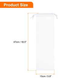 HARFINGTON 12pcs Umbrella Bags 18.5"x5.9" Wet Umbrella Sleeve Cover Reusable Folding Umbrella Storage Bag with Drawstring for Folding Travel Umbrellas, White