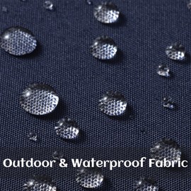 decorUhome Waterproof Linen Outdoor Throw Pillow Covers 18x18 Inch Set of 2 Decorative Farmhouse Solid Pillow Cases with Flange Edges for Summer Couch Sofa Garden Patio Balcony Tent Porch, Navy Blue