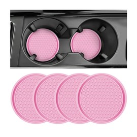 Car Cup Holder Coaster, 4 Pack Non-Slip Insert Coasters, Universal Durable Auto Cup Mat, 2.75 Inch Flexible Silicone Pad for Car Interior, Vehicle Accessories for Men and Women