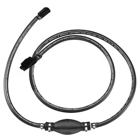 SeaSense: Mercury Fuel Line Assembly for Boats w/ Portable Fuel Systems - Includes Primer Bulb, ⅜” ID x 80” Long (6.5 ft) Heavy Flow Fuel Hose, Stainless Steel Hose Clamps & Engine Connectors, Black