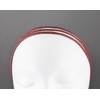 Dark Red thin skinny triple 3-strand faux leather headband hair