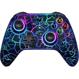 Switch Controller, Switch Pro Controller mit 2 Back Button Macro Programmierbar/Rissiges Design Lichter, 1000mAh Controller Switch für Switch/Lite/OLED, Kompatibel mit Android/IOS/PC
