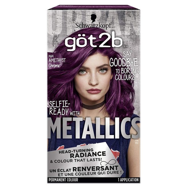 Got2b Metallics Permanent Hair Color, Amethyst Chrome M69, 142.5 Milliliters (2295991)