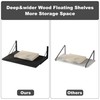 Love-KANKEI Wide Deep Floating Wall Shelves Set of 2,16"x12",Wood,Black
