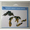 Iconic Michigan Great Lakes Window Vinyl Sticker Decal - Brown