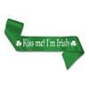 Kiss Me I'm Irish Sash - Green sash with Silver
