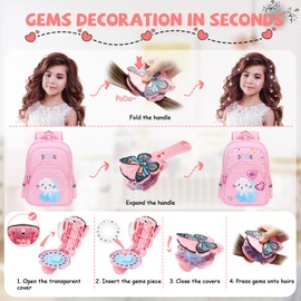 SEMKOTREE Hair Bedazzler Kit, Glitzersteine Haare Maschine mit 630 Hair Gems und Haarsträhnen Kinder, Haar Glitzer Strasssteine Glitter Hair Gemstone Styler