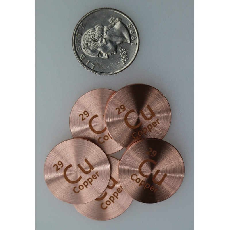 Copper (Cu) 24.26mm Metal Disc 99.9% Pure for Collection or