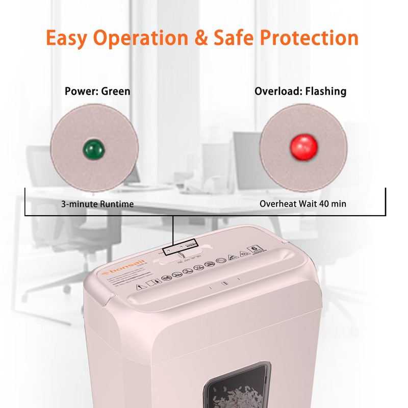 bonsaii Bonsaii Compact Design for Business Paper Shredder, 6-Sheet Cross-Cut,