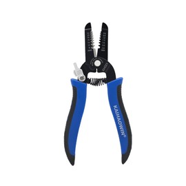 KAIHAOWIN 1 Pack Wire Stripper and Cutter with Safety Lock and Spring Loaded Professional Stripping Pliers Electrican Tool Small Gauge for 10-22 AWG Stranded Wire
