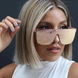 Oversized Women Sunglasses Oversized Flat Top Rivet Accents Fashion Trendy New