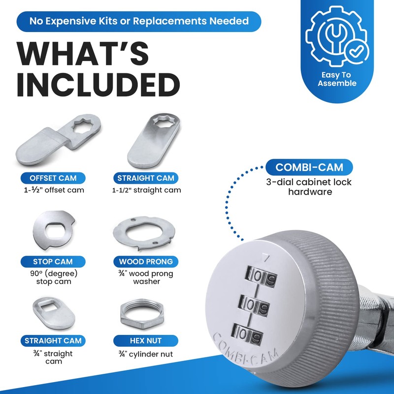 Combi-Cam 7850R-S Combination Cam Lock, 5/8" Chrome Finish