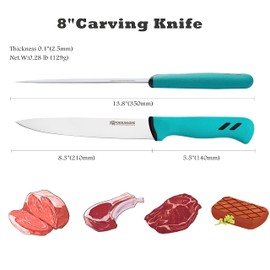 YOUSUNLONG Carving Knife 8 Inch - Premium High-carbon Molybdenum Steel Blade - Slicing Knives for Meat - Ergonomic & non-slip handle