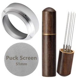 WDT Tool Espresso Accessories Kit: 51mm Dosing Funnel Puck Screen, 6 Stainless Steel Needles Espresso Distribution Tool Coffee Distributor | Espresso Tools Fit Espresso Machines of 51mm Portafilters