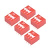 sourcing map 5 Pcs Red DIP Switch 1 2 3