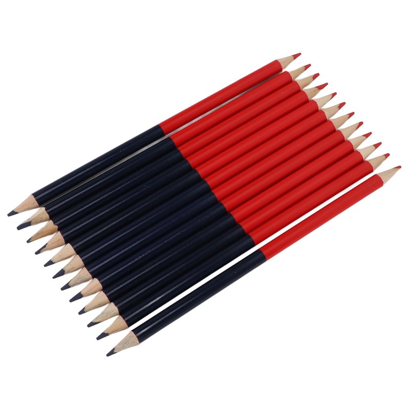 TRISAR Double-ended Pencil, Ergonomic Design 12 Pre-sharpened Pencils Erasable (Red