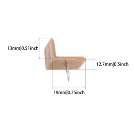 Drawer Tack Glide RLECS 30PCS 19mm/0.75inch L Shaped Tack-in Drawer Glides for Repairing Dressers, Brown