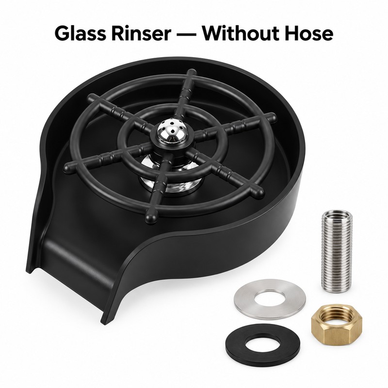 Glass Rinser for Kitchen Sink – Press-Activated Cup Washer with