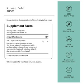 Quality Of Life Kinoko Gold Ahcc 500mg 60 Cápsulas Veganas